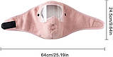 Зимова вітрозахисна маска, потовщена плюшева маска, захист обличчя від холоду для їзди на велосипеді Рожевий, фото 3