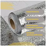 Кухонна оливостійка фольга самоклейна для кухні 60 см*5м/Алюмінієва плівка для кухонних поверхонь, фото 5