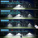 Вулична сонячна LED лампа з датчиком руху та пультом, 344 світлодіоди, автономний прожектор IP65, фото 7