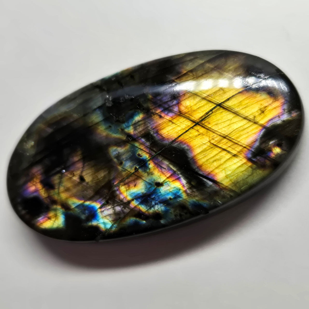 Напівпрозорий пейзажний лабрадор - кабошон 50 ct, фото 1