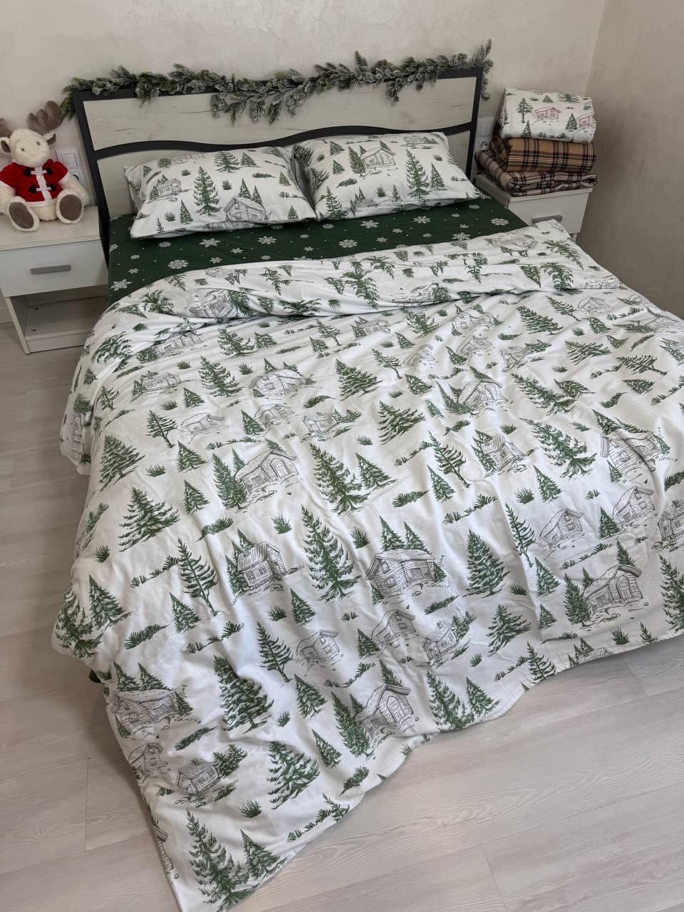 Байковий комплект постільної білизни Півтораспальний розмір