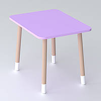 Дитячий прямокутний столик 46х60х45, стіл для дитячої кімнати від 1 року, фіолетовий