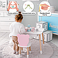 Дитячий столик трюмо з висувним ящиком білий для навчання та ігор 46х60х45 см, фото 4
