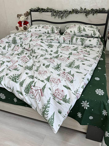 Байковий комплект постільної білизни Півтораспальний розмір, фото 1