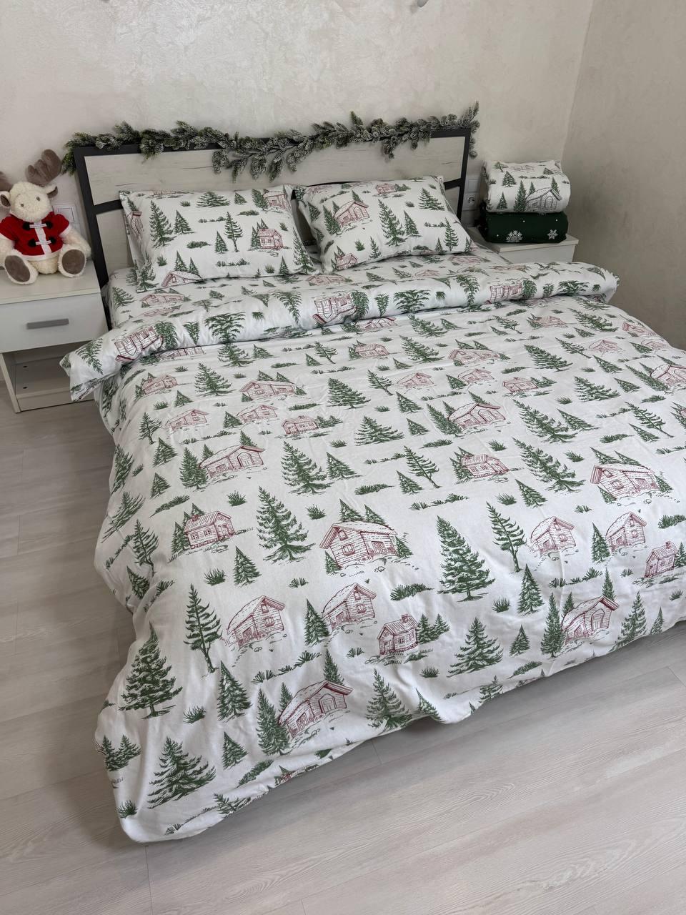 Байковий комплект постільної білизни Півтораспальний розмір