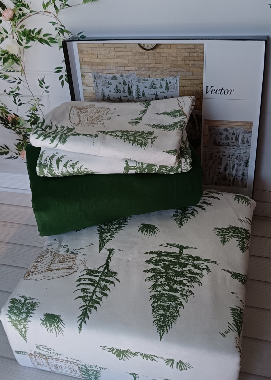 Постільна білизна Belizza Home фланелеве байкове євро розмір Vector, фото 1