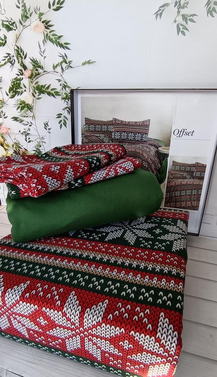 Постільна білизна Belizza Home фланелеве байкове євро розмір Offset, фото 1