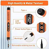 Портативний Паяльник Акумуляторний 1000mAh (USB Type-C) з Регулюванням Температури 260°C-450°C, фото 4