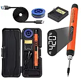 Портативний Паяльник Акумуляторний 1000mAh (USB Type-C) з Регулюванням Температури 260°C-450°C, фото 2
