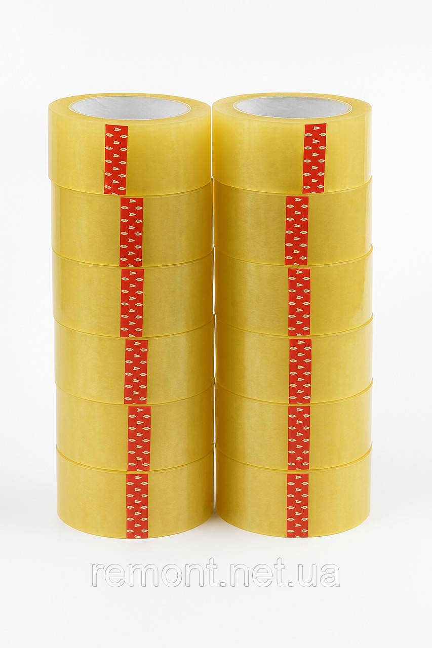 Скотч пакувальний прозорий 48 мм × 200 м (комплект 12 шт.) Міцний, фото 1