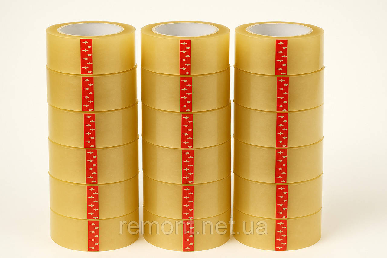 Скотч пакувальний прозорий 48 мм × 200 м (комплект 18 шт.) Міцний, фото 1