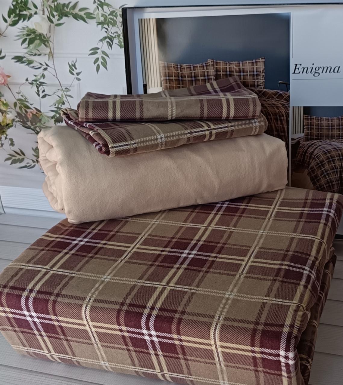 Постільна білизна Belizza Home фланелеве байкове євро розмір Enigma, фото 1