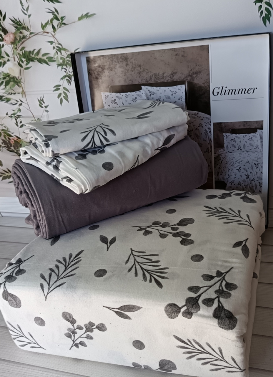 Постільна білизна Belizza Home фланелеве байкове євро розмір Glimmer, фото 1