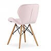 Стілець (крісло) кухонний Bonro B-531 рожевий велюр, на дерев'яних ніжках, зі спинкою для кухні, вітальні, фото 7