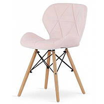 Стілець (крісло) кухонний Bonro B-531 рожевий велюр, на дерев'яних ніжках, зі спинкою для кухні, вітальні, фото 4