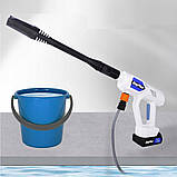 Акумуляторна бездротова мийка високого тиску 21V з 2 акумуляторами, регульована насадка 4 в 1, шланг 5 м, насос до 45 бар, фото 6