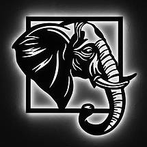 Панно декоративне картина на стіну Слон LED 16 кольорів телефон 475х500 acr-p000171, фото 2