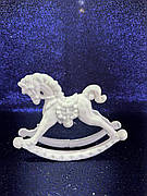 Новорічна фігурка "Коник на гойдалці", оксамит, 12*10 см