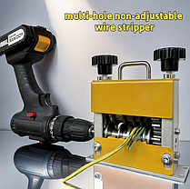 Станок для зняття ізоляції 0.5–17мм, 5 лез, ручний привід та адаптер під шуруповерт, фото 4