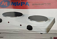 Електрична плита MUPA 2000W двоконфоркова Компактна настільна плита для дому, дачі, офісу та кухні
