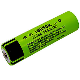 Акумулятор 18650 Li-ion XO 3600 мАг — для аварійної лампочки, ліхтарика, вейпа, безперебійника