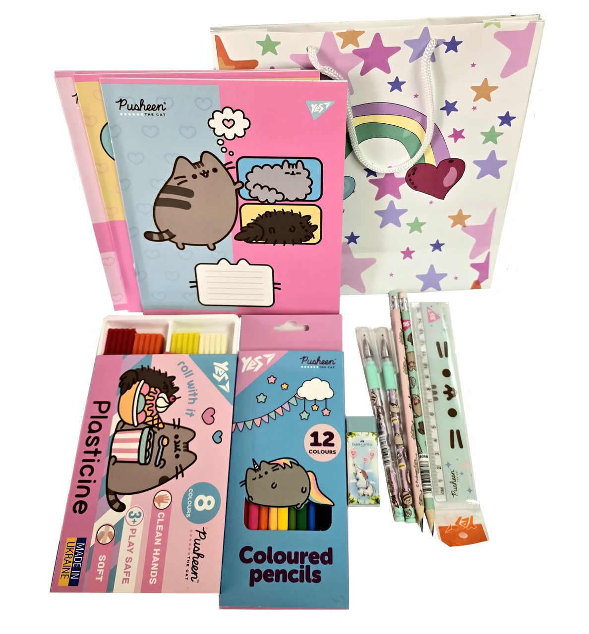 Шкільний набір канцелярії Pusheen Yes 12 предметів, фото 1