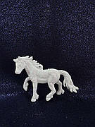 Новорічна фігурка білого коня, глітер, 10*13 см, символ 2026 року