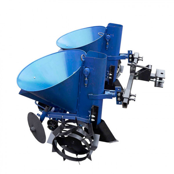 Картоплесаджалка 2-рядна ланцюгова до мототрактора з бункером для внесення добрив (з регульованим міжряддям) (КС20), фото 1