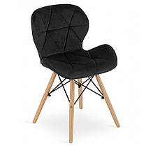 Стілець (крісло) кухонний Bonro B-531 чорний велюр, на дерев'яних ніжках, зі спинкою для кухні, вітальні, фото 5