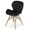 Стілець (крісло) кухонний Bonro B-531 чорний велюр, на дерев'яних ніжках, зі спинкою для кухні, вітальні, фото 6