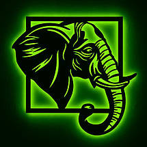 Панно декоративне картина на стіну Слон LED 16 кольорів телефон 475х500 acr-p000171, фото 3