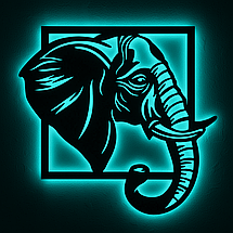 Панно декоративне картина на стіну Слон LED 16 кольорів телефон 475х500 acr-p000171, фото 4