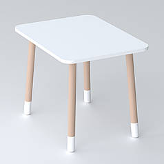 Дитячий прямокутний столик 46х60х45, стіл у дитячу від 1 року, білий