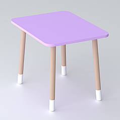 Дитячий прямокутний столик 46х60х45, стіл для дитячої кімнати від 1 року, фіолетовий