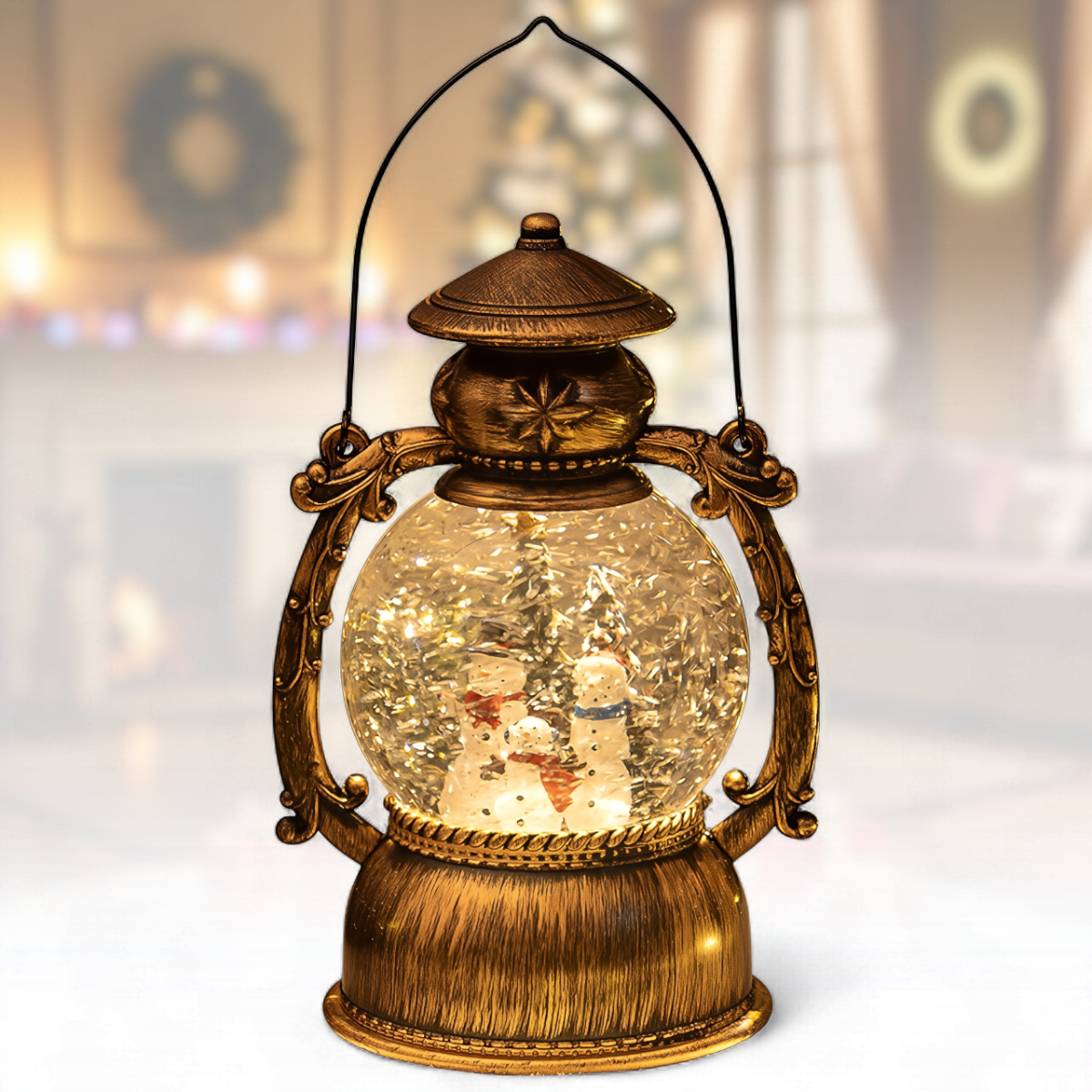 Новогодний LED світильник "Фонарь-Пони" з підсвіткою й музикою HC-Q057 Сніговик, фото 1