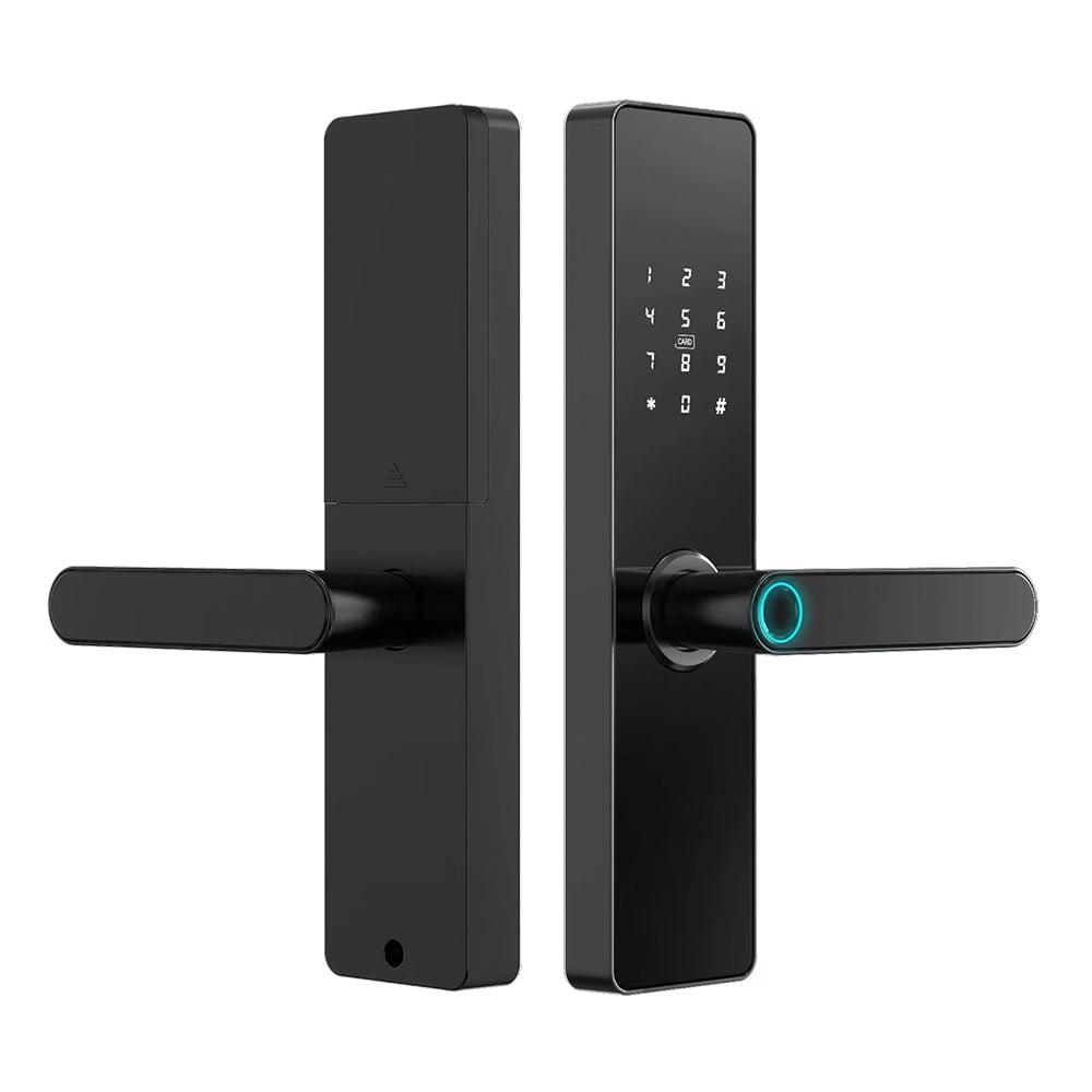 Замок біометричний автономний Trinix TRL-5101BTF Black L/R з Bluetooth, зчитувачем відбитків пальців і карт Mifare (65-00079), фото 1