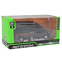 Автобус метал Ford Transit Форд Транзіт чорний 1:35 світло звук відкр двері 17*6*7,5 см (68453), фото 7