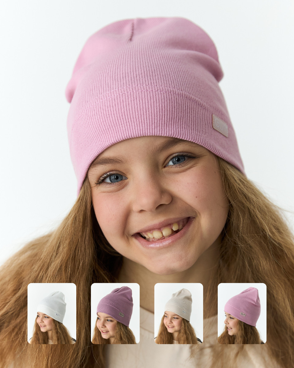 Шапка одношарова для дівчаток, фото 1