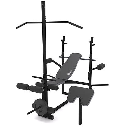 Універсальна лава для жиму WCG 0070 + Тяга + Бруси + Приставка скотта, фото 1