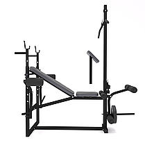 Універсальна лава для жиму WCG 0070 + Тяга + Бруси + Приставка скотта, фото 3