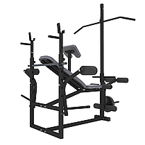 Універсальна лава для жиму WCG 0070 + Тяга + Бруси + Приставка скотта, фото 4
