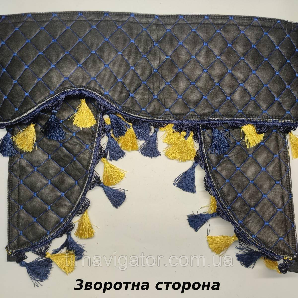 Шторка MAN XXL H=30cm синя еко-шкіра з куточками, фото 1