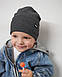 Шапка одношарова з відворотом для хлопчиків арт. 3420, фото 3
