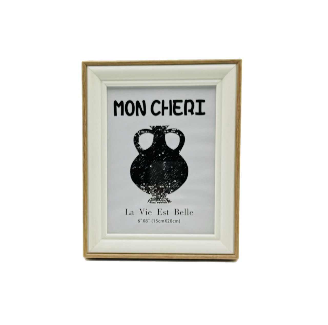 Рамка пластікова PG01A 15*20 декоративна бежева/чорна