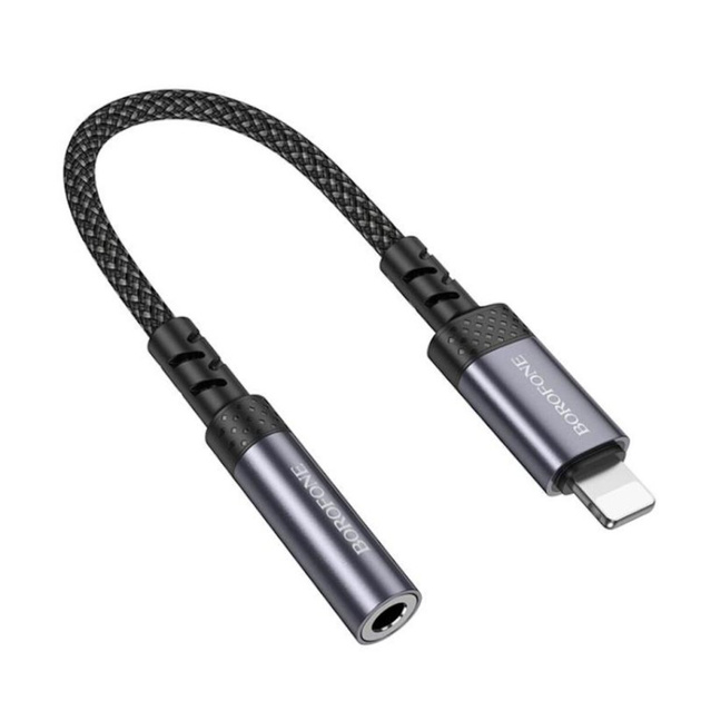 Перехідник BOROFONE BV24 Graceful Digital Audio Converter Cable iP to 3.5mm Metal Grey