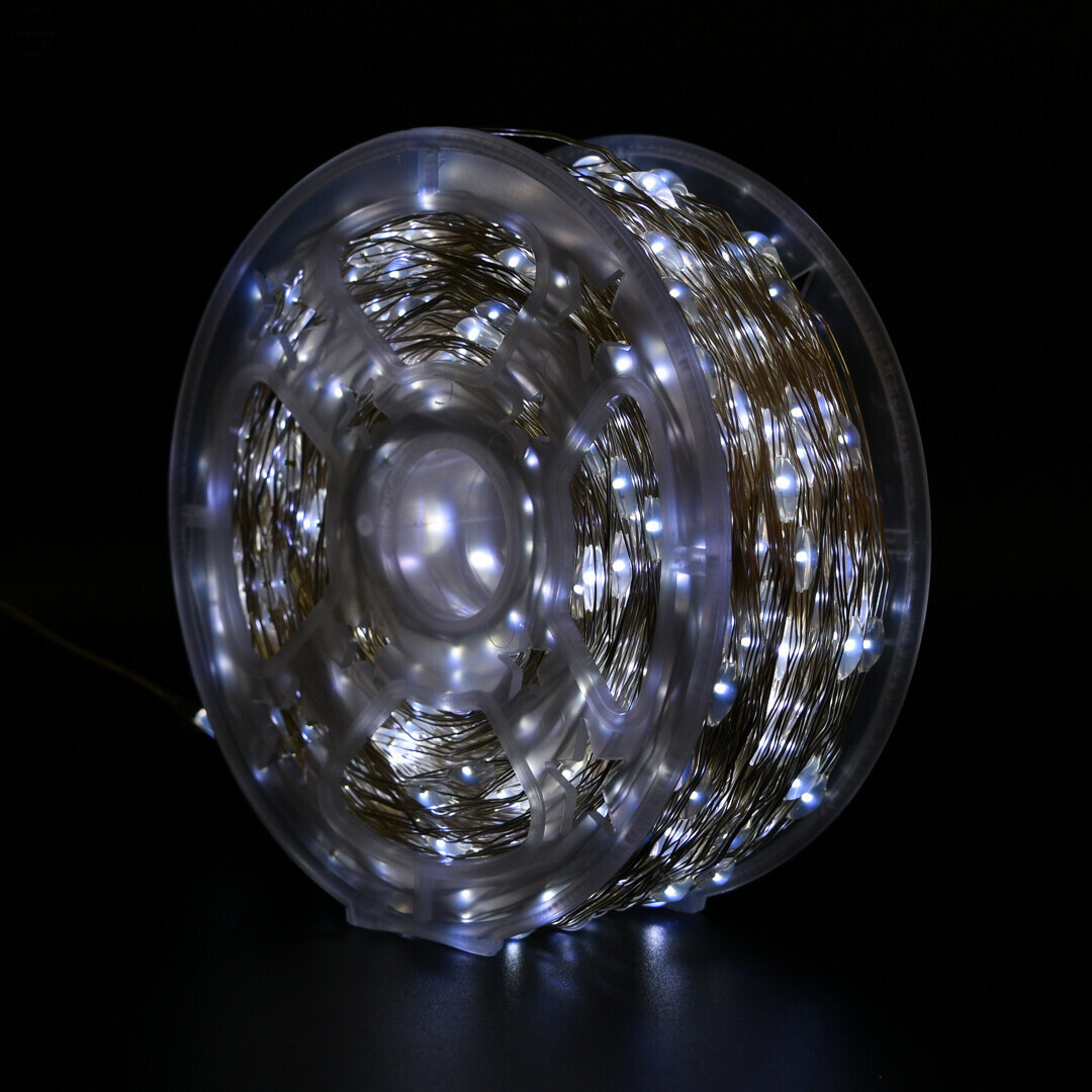 Гірлянда Роса Кропля 50 метрів 500 LED світлодіодна гірлянда в котушці мідний провід Білий, фото 1