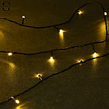 Світлодіодна гірлянда Нитка 1000 Led чорний шнур 50 метрів Теплий білий, фото 2