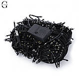 Світлодіодна гірлянда Нитка 1000 Led чорний шнур 50 метрів Теплий білий, фото 5