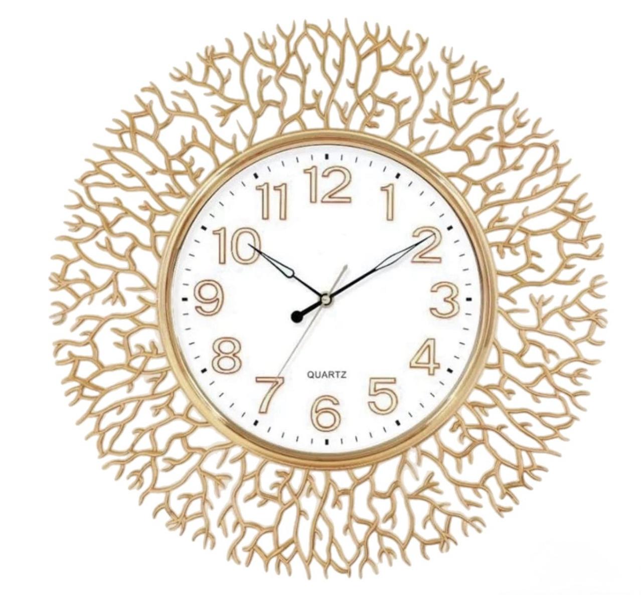 Годинник настінний 9267T форфосний круглий золотий (47см)