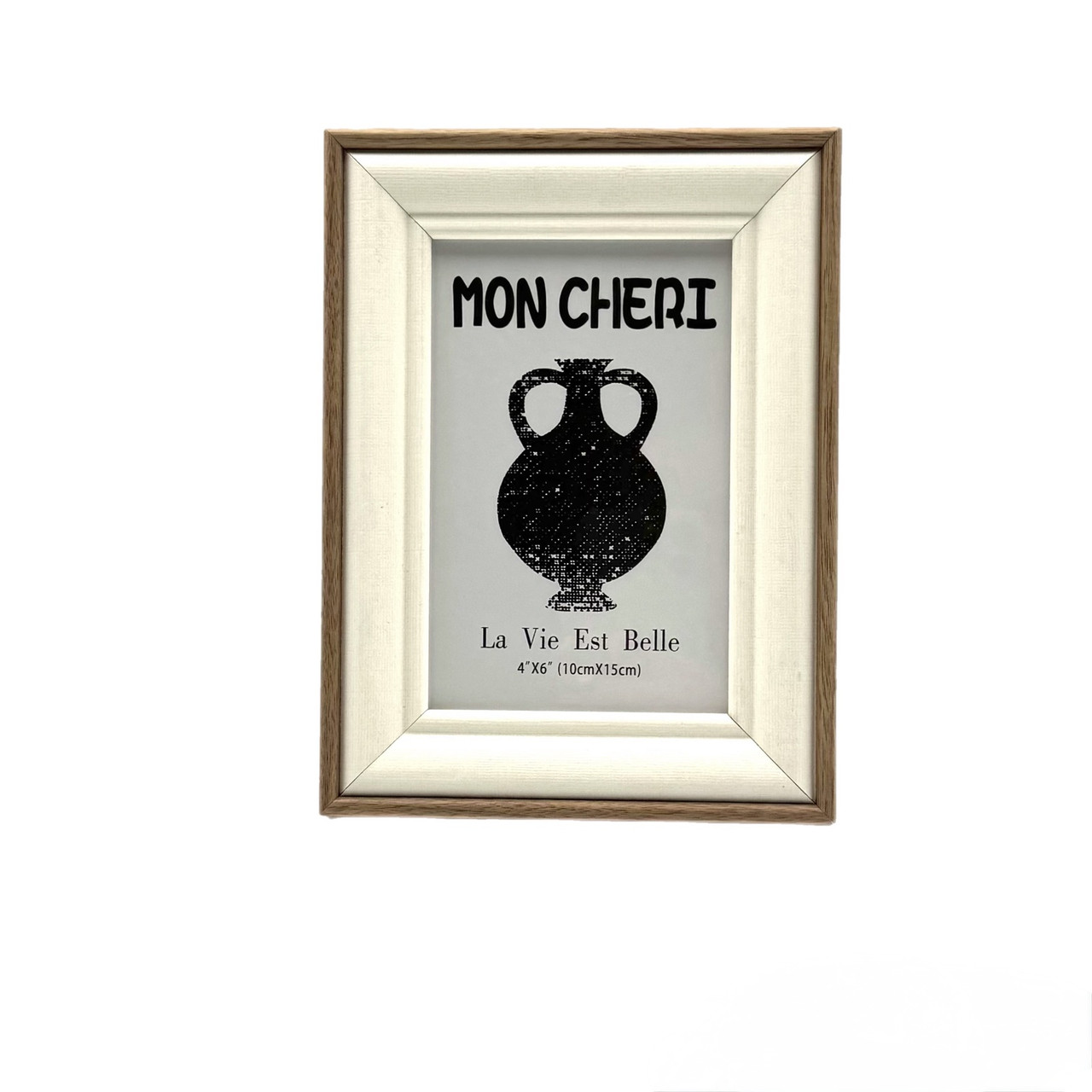 Рамка пластікова PG01A 10*15 тканинна бежева/чорна